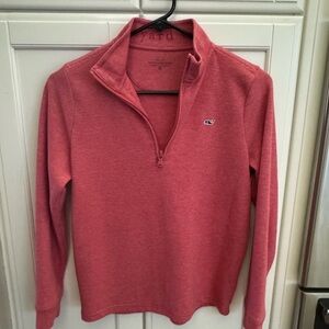 Vineyard Vines Kids Red Quarter-Zip Pullover